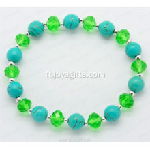 Bracelet en cristal avec pierres semi-précieuses turquoises